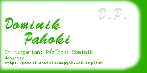 dominik pahoki business card